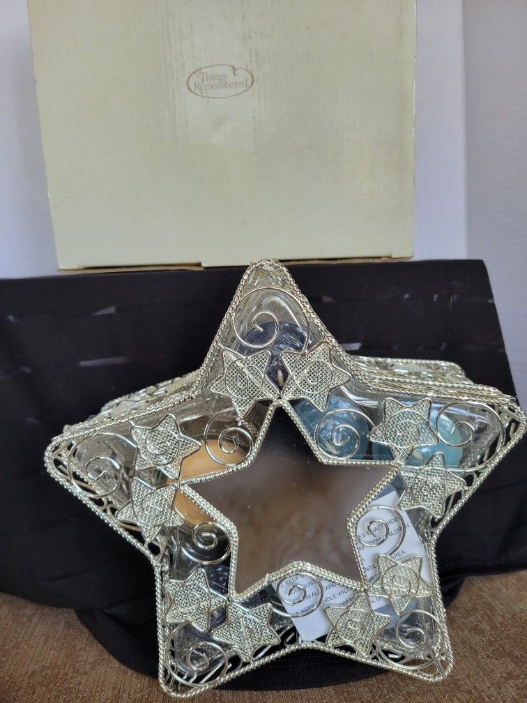 Things Remembered New In Box Star Candle Basket Set Can Be Personalized