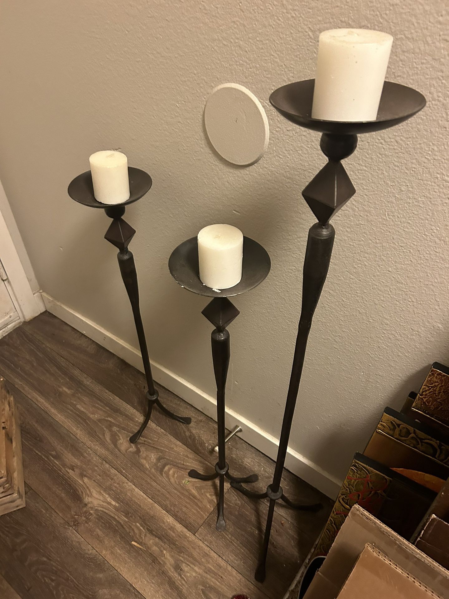 40” And 2-30” Wrought Iron Candle Holders