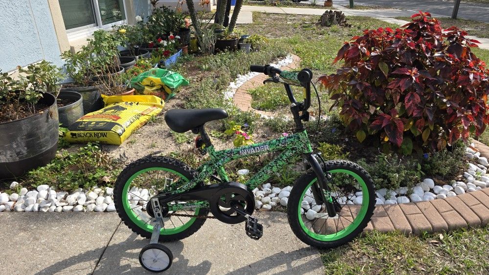Dynacraft Invader 16in Kid's Bike With Training Wheels