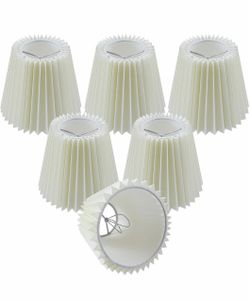Small Pleated Lampshade Chandelier Shades Set of 6,Light Bulb Shade 4" X 5" X 6"in,For Wall 、Chandelier&Small Table Lamps,For Cutting on Bulbs,Chandel