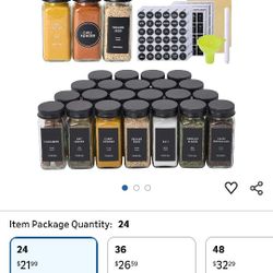 24 Pack Spice Jars 3 Available
