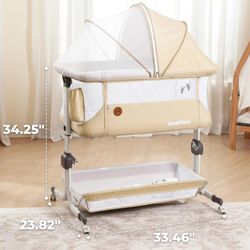 Baby Bassinet with Canopy and Storage