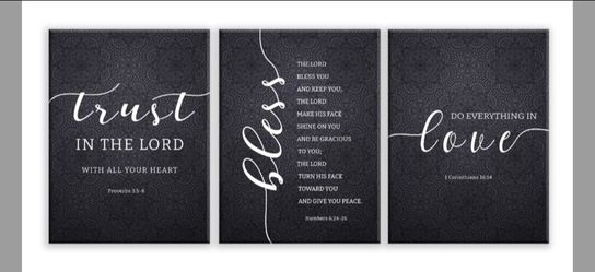 Three Piece Faith Wall Canvas