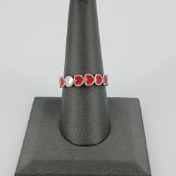 James Avery .925 Silver Enamel Connected Heats Ring 3.4g - Size 8  (#23914)