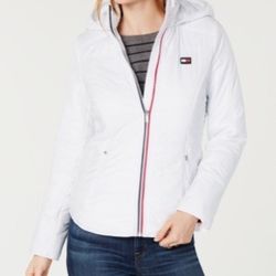Tommy Hilfiger Sport Quilted Hooded Jacket In White