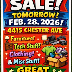 Yard Sale TOMORROW SAT 28