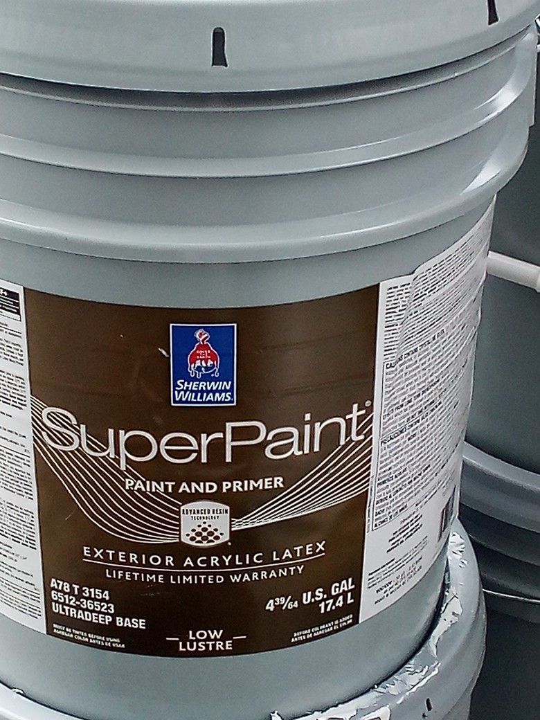 5 Gallons Of Sherwin Williams Exterior SuperPaint