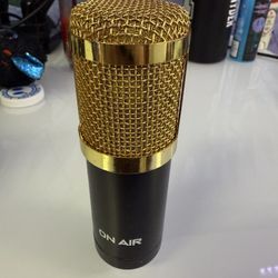 Gold on air microphone