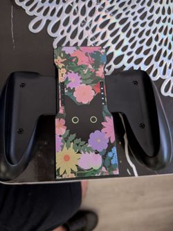 Nintendo Switch Joy Con Grip with Floral Cat Design