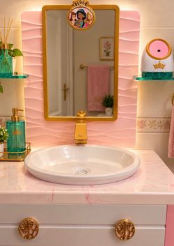 Disney vanity with running faucet