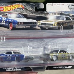 Hot Wheels Premium Car Culture 2 Pack ‘69 Ford Torino Talladega + ‘66 Chevelle