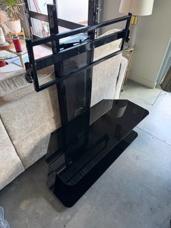 Black Glass TV Stand with Mount
