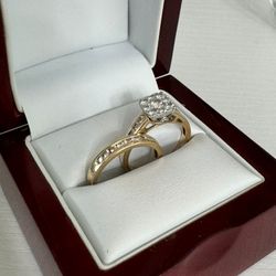 14K Diamond Engagement Ring Set 