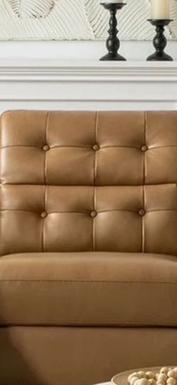 Leather Mid-century Reclining Sofa