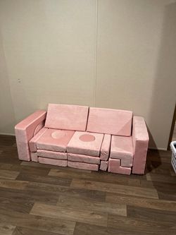 Pink Kids Modular Play Couch Foam Set