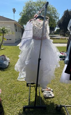 Vestido de Primera Comunión Con Zapatos Del mismo Bordado