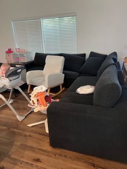 Black modular couch