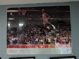 Original 1988 Michael Jordan Nike Poster "MVP" 1st Print 24 X 31