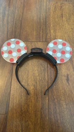 Disney On Ice Minnie Mouse Polka-Dot Flashing Light Up Ears- Working