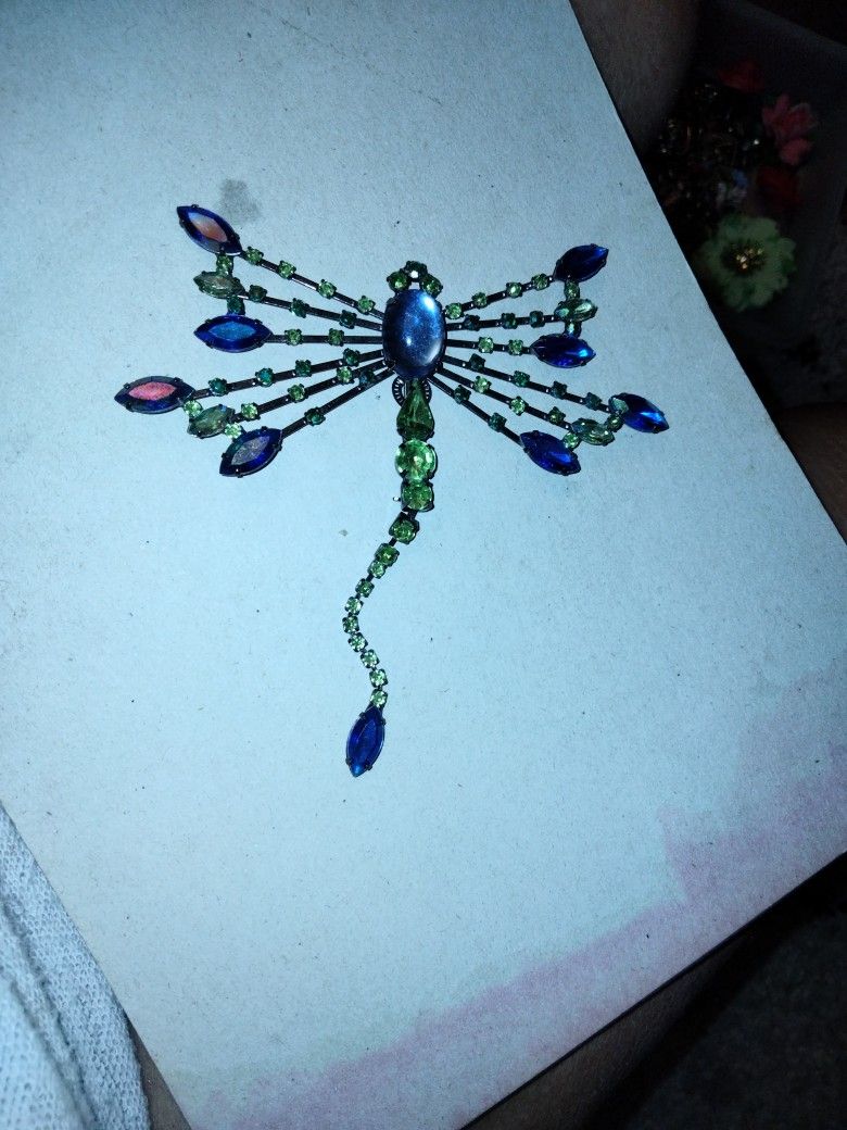 Dragonfly Blue And Green Crystals From Avon