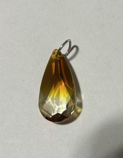 Crystal Glass Amber Tone Pendant