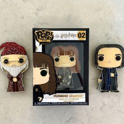 Funko Pop! Pin Harry Potter Set Of 3 Hermoine Albus Dumbledore Snape