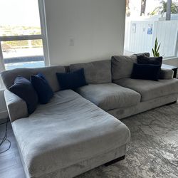 Dark grey couch w/ chaise