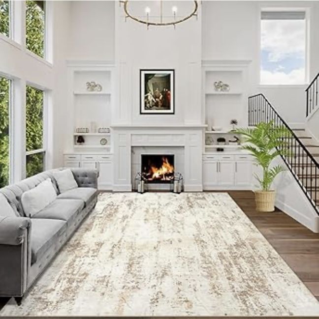 Modern Abstract Beige Rug