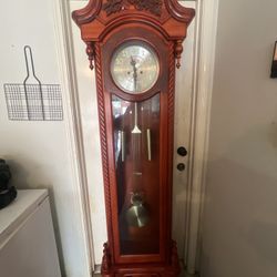 Grandfather Clock Wooden Floor Clock with Pendulum & Weights