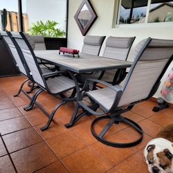 Sutton Rowe Fillmore 7 pc. Sling Outdoor Dining Set / Collection-Harrison