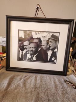 Framed Civil Rights March Black & White Photo Print