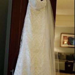 Gold And Ivory Wedding Dress $500