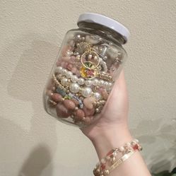 Mystery Jewelry Jar⭐️ Gold, Pearl, Silver Jewelry( read the description)💗