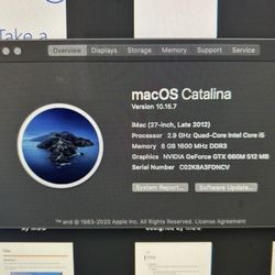 27” Apple iMac Computer $425 OBO Need To Sell Asap 