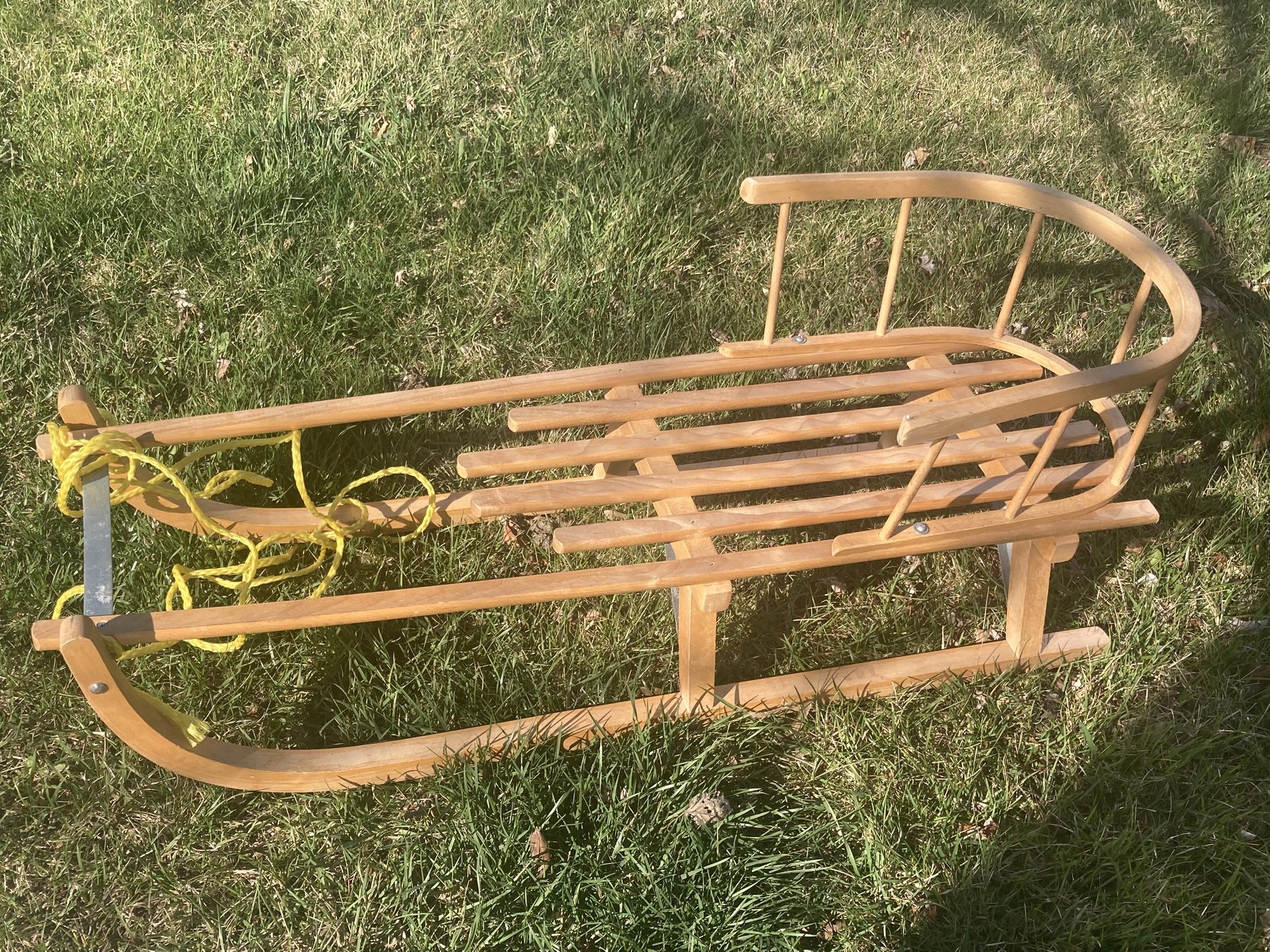 European Wooden Sled With Removable Back