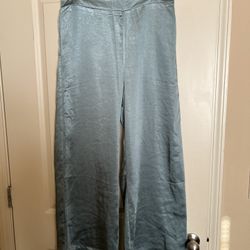 NWT 37 Orchard Wide-leg Pants w/ Pockets, Large, Blue-green Color