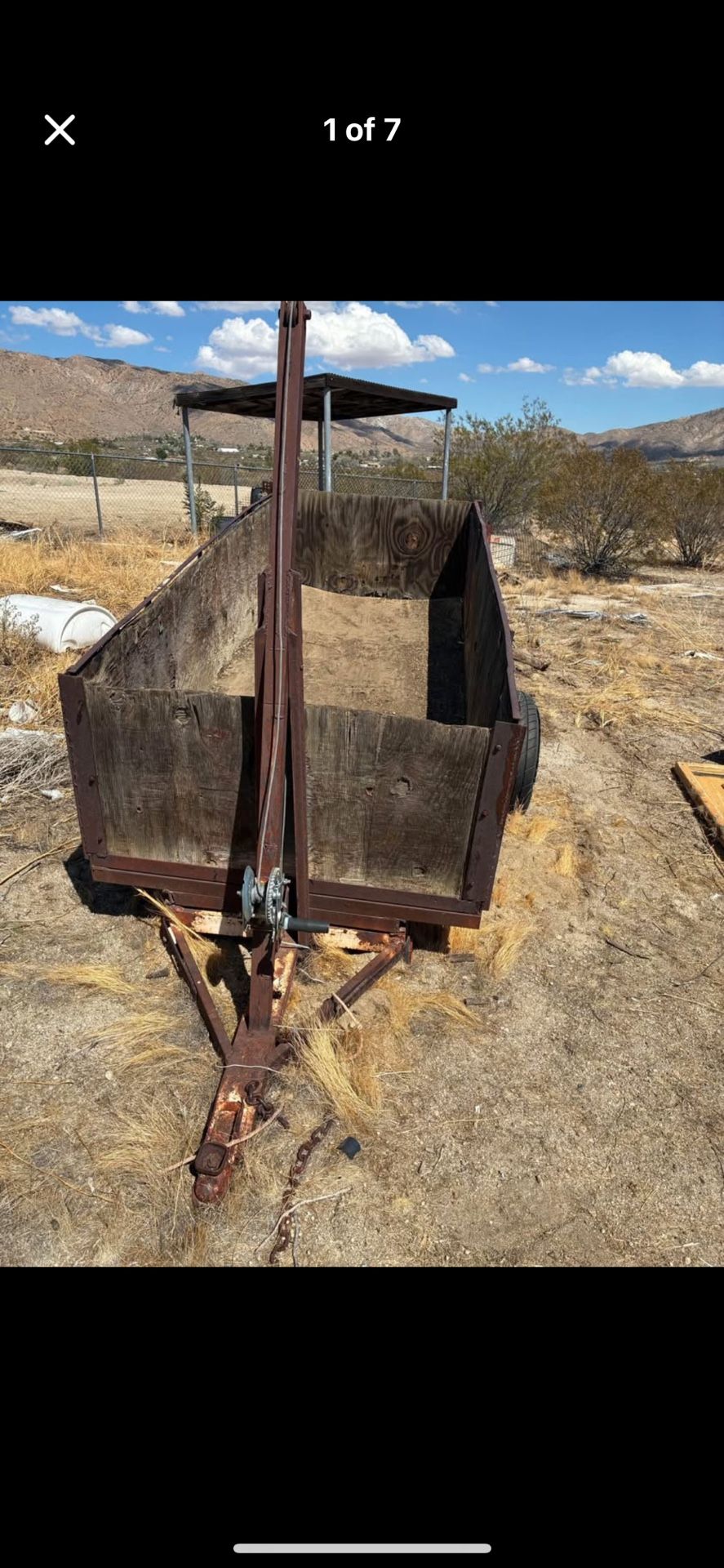 Rustic Dump Trailer With Wooden Sides