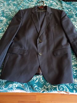 Hugo Boss Aiko/Helse Navy Blue Silk Blend 2 Pc Suit Jacket Pants Sz 36r