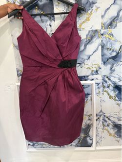 Burgundy Satin Mini Cocktail Dress