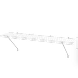 Everbilt Fixed Mount Shelf Kit White 48 x 12 Wire Storage Organizer Closet Hardware