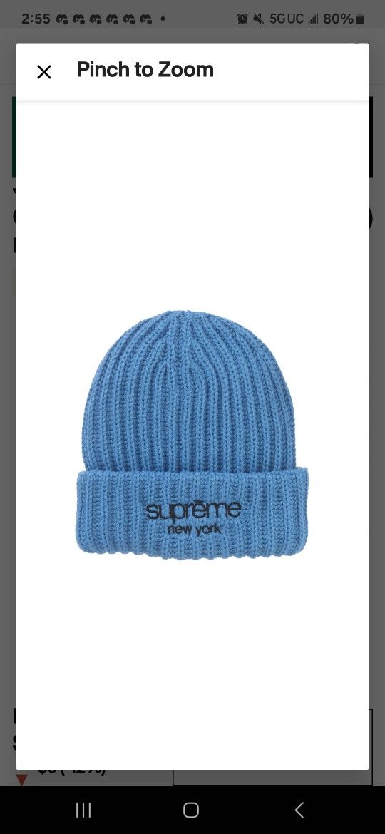 Supreme Classic Logo Chunky Ribbed Beanie FW24 Blue
