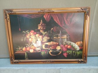 Beautiful Print of Assorted Fruits 40.5" x 28.5" Framed