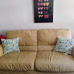 Leather Tan Couch