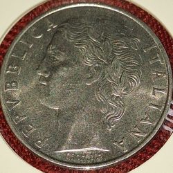 1961 Italy 100 Lire Coin