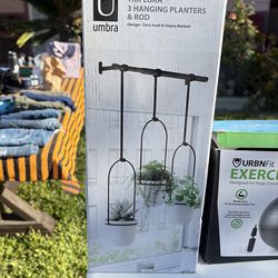 Hanging planters and rod