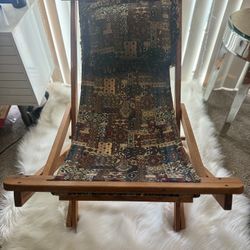 Wooden Folding Sling Chair