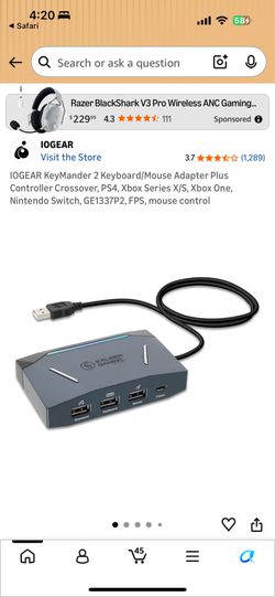 IOGEAR KeyMander 2 Keyboard/Mouse Adapter for PS4, Xbox, Switch – Great Condition