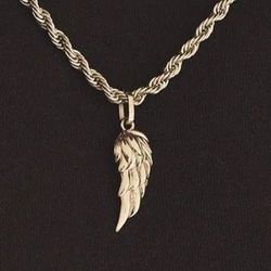 Angel Wing Pendant Chain New Gold 