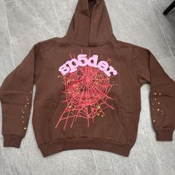 Sp5der Hoodie Brown And Red