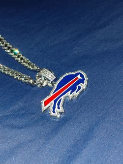 Buffalo Bills Rhinestone Pendant with Iced Out Necklace